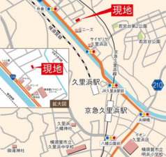 横須賀市舟倉、新築一戸建ての地図画像です