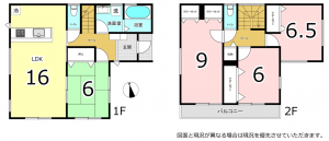 横須賀市ハイランド、中古一戸建ての間取り画像です