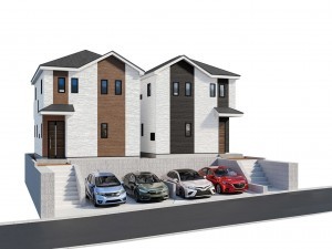 横須賀市岩戸、新築一戸建ての完成予想図（外観）画像です