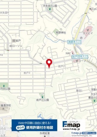 横須賀市岩戸、新築一戸建ての地図画像です