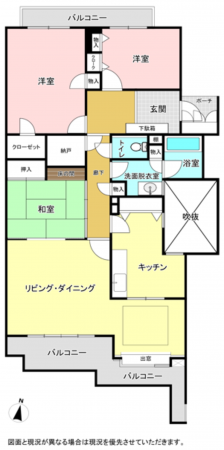 横須賀市野比、マンションの間取り画像です