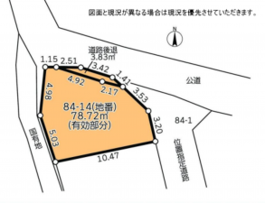 横須賀市長沢、土地の間取り画像です