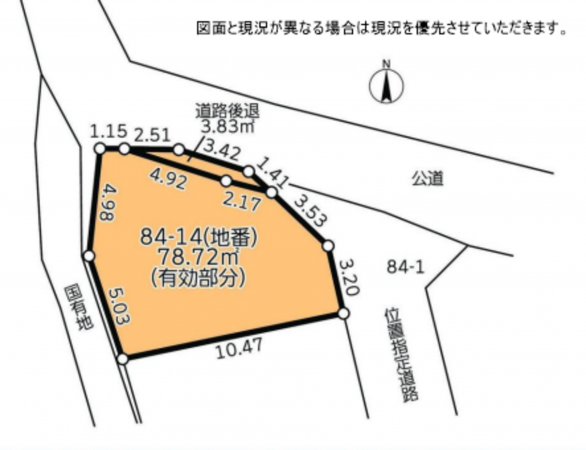横須賀市長沢、土地の間取り画像です