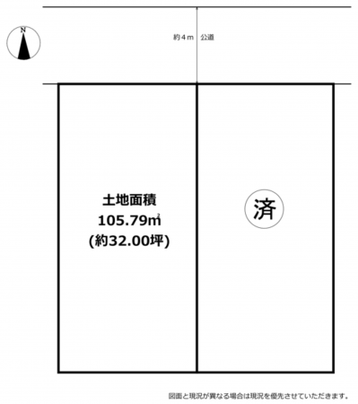 横須賀市森崎、土地の間取り画像です
