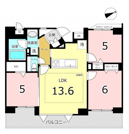 横須賀市公郷町、マンションの間取り画像です