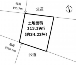横須賀市馬堀町、土地の間取り画像です