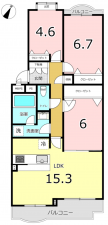 横須賀市野比、マンションの間取り画像です