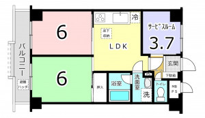横須賀市森崎、マンションの間取り画像です