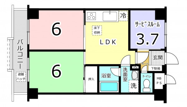 横須賀市森崎、マンションの間取り画像です