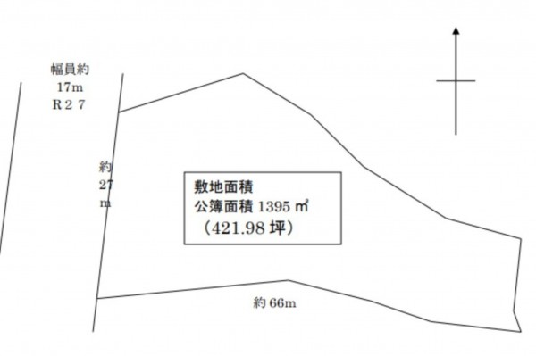 綾部市梅迫町、土地の間取り画像です