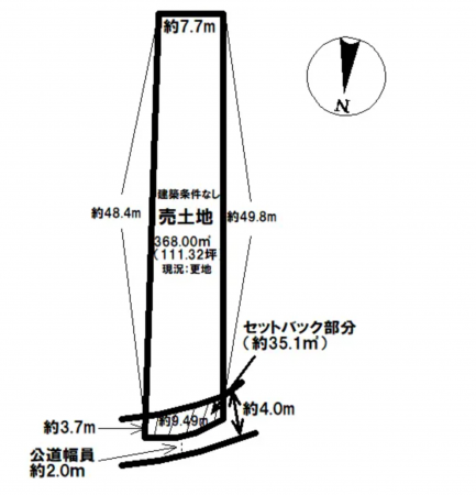 舞鶴市字行永、土地の間取り画像です
