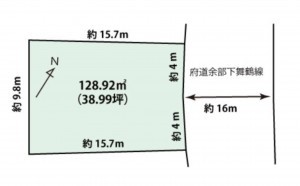 舞鶴市字余部下、土地の画像です