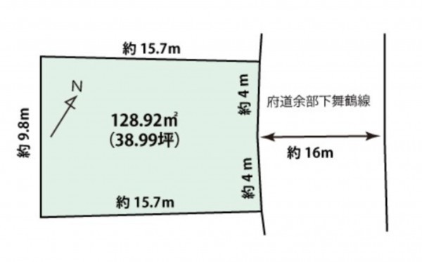 舞鶴市字余部下、土地の画像です