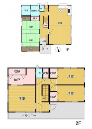 綾部市上延町、中古一戸建ての間取り画像です