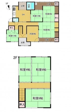 福知山市字堀越、中古一戸建ての間取り画像です