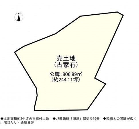 綾部市渕垣町、土地の間取り画像です