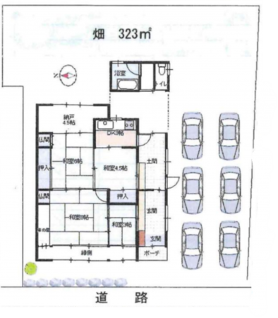 福知山市大江町、中古一戸建ての間取り画像です