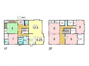 福知山市大江町、中古一戸建ての間取り画像です