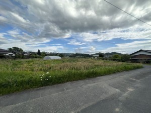 鳥取市河原町今在家、土地の前面道路を含む現地写真画像です