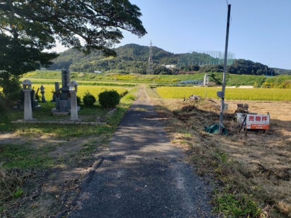 鳥取市服部、土地の前面道路を含む現地写真画像です