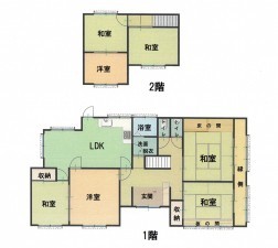 岩美郡岩美町大字岩本、中古一戸建ての間取り画像です