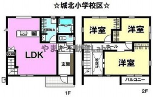 鳥取市安長、中古一戸建ての間取り画像です