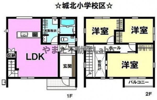 鳥取市安長、中古一戸建ての間取り画像です