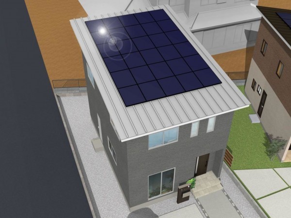 出雲市矢野町、新築一戸建ての完成予想図（外観）画像です