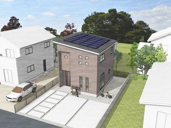 出雲市矢野町、新築一戸建ての外観画像です