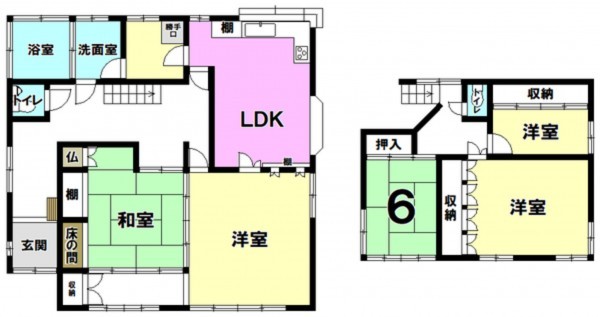 松江市東津田町、中古一戸建ての間取り画像です