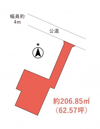 米子市西福原、土地の間取り画像です