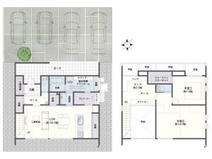 米子市大谷町、新築一戸建ての間取り画像です