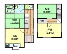 鳥取市面影、中古一戸建ての間取り画像です