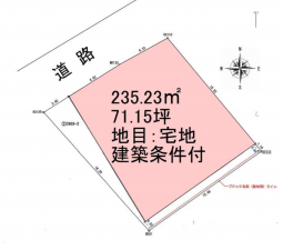 出雲市斐川町直江、土地の間取り画像です