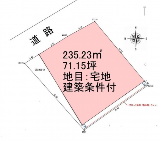 出雲市斐川町直江、土地の間取り画像です