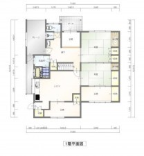 鳥取市湯所町、中古一戸建ての間取り画像です