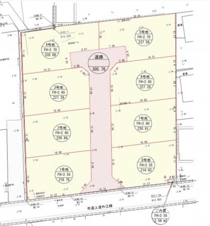 境港市外江町、土地の間取り画像です