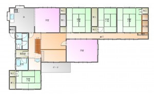 鳥取市河原町釜口、中古一戸建ての間取り画像です
