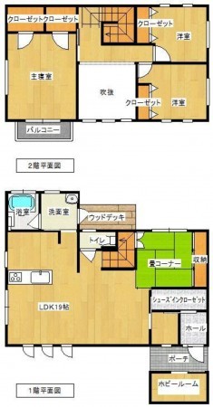 鳥取市古海、中古一戸建ての間取り画像です
