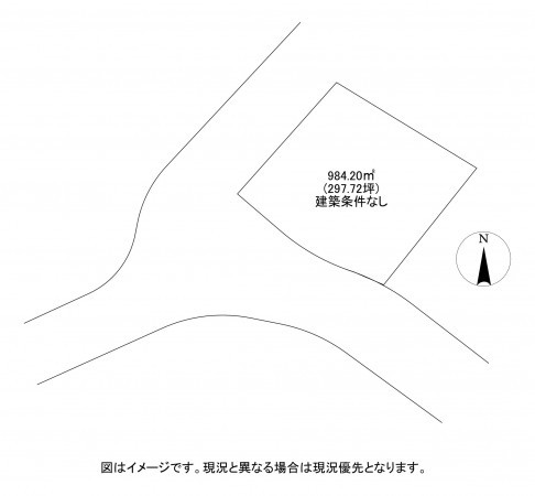 鳥取市河原町釜口、土地の間取り画像です