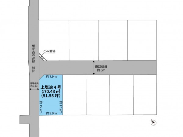 出雲市上塩冶町、土地の間取り画像です