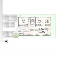 出雲市白枝町、新築一戸建ての間取り画像です