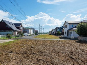 米子市夜見町、土地の前面道路を含む現地写真画像です