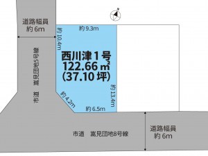 松江市西川津町、土地の間取り画像です