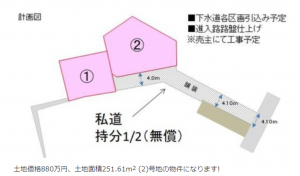 米子市立町、土地の間取り画像です