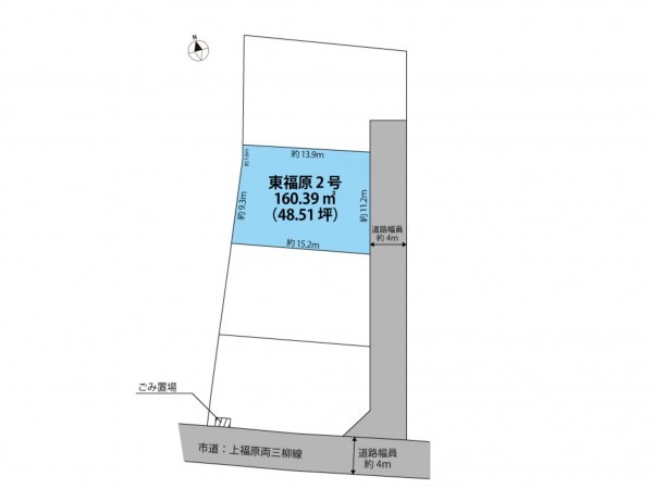 米子市東福原、土地の間取り画像です