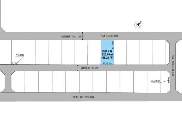 出雲市斐川町出西、土地の間取り画像です