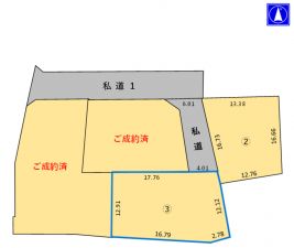 米子市河岡、土地の間取り画像です