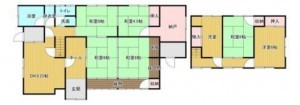 八頭郡八頭町小別府、中古一戸建ての間取り画像です