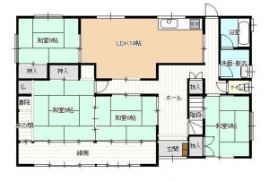 鳥取市北園、中古一戸建ての間取り画像です